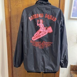 Open 925 Bombed Squad Black Nylon Men’s Jacket Size Medium